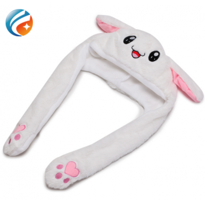 2019 Wholesale Eco-friendly Promotional Autism Gift Kawaii Moving Ear Plush Bunny Hat