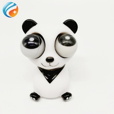 Kawaii Animal Toy Plastic Rubber Vinyl Eye Popping Out Cute Panda Tricky Squeeze Stress Toy