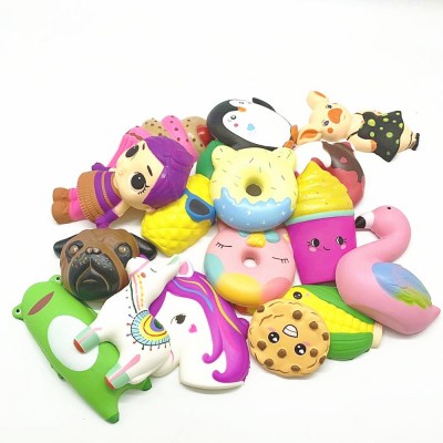 OEM Toy Stress Reduce Soft PU Foam Slow Rising Decorative Food Animal Squishy Stickers