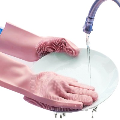 2019 New Arrival 100% Eco Silicone Rubber Dish Hand Cleaning Washing Gloves